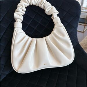 JW PEI White Ruched Shoulder Bag